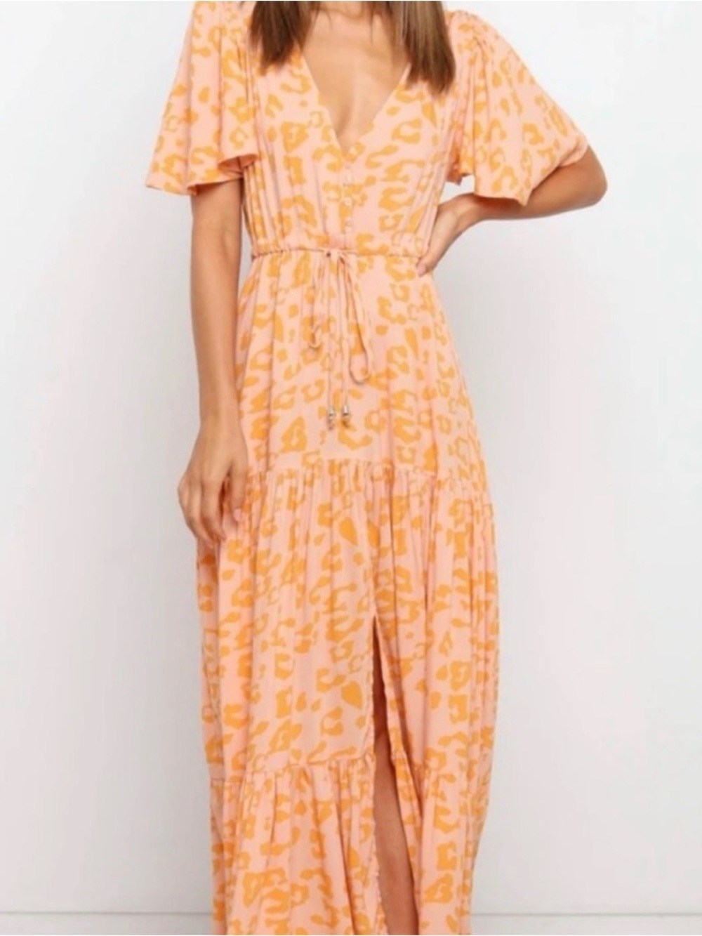 Petal & Pup Peach Leopard Print Maxi Dress